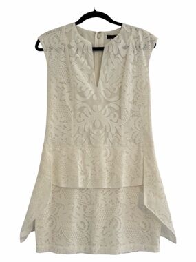 BCBG Max Azria Isabel White Lace Dress Bridal Cocktail Mini Size 4